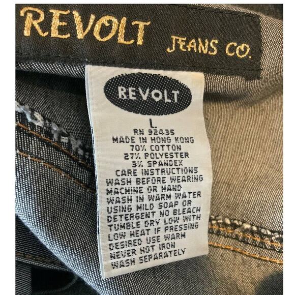 Revolt Jeans Co. Jacket Women's Size Large Long Sleeves Metal Flap Pockets Denim - Picture 8 of 8